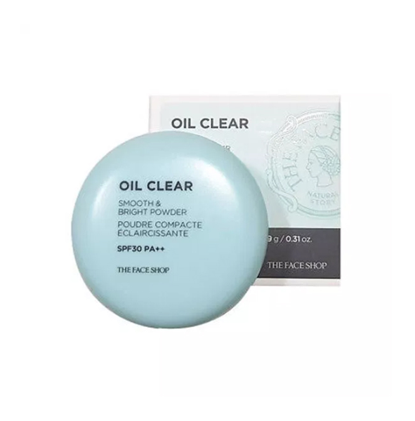 Phấn Phủ Nén Kiềm Dầu The Face Shop Oil Clear Smooth & Bright Powder SPF30 PA+++ 9g