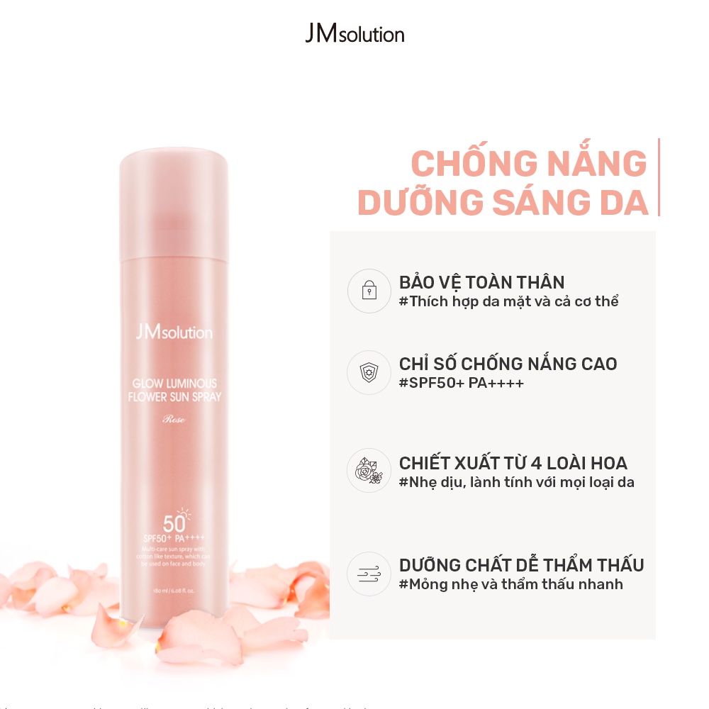 Xịt chống nắng JM Solution hàn quốc 180ml (Màu xanh và hồng)