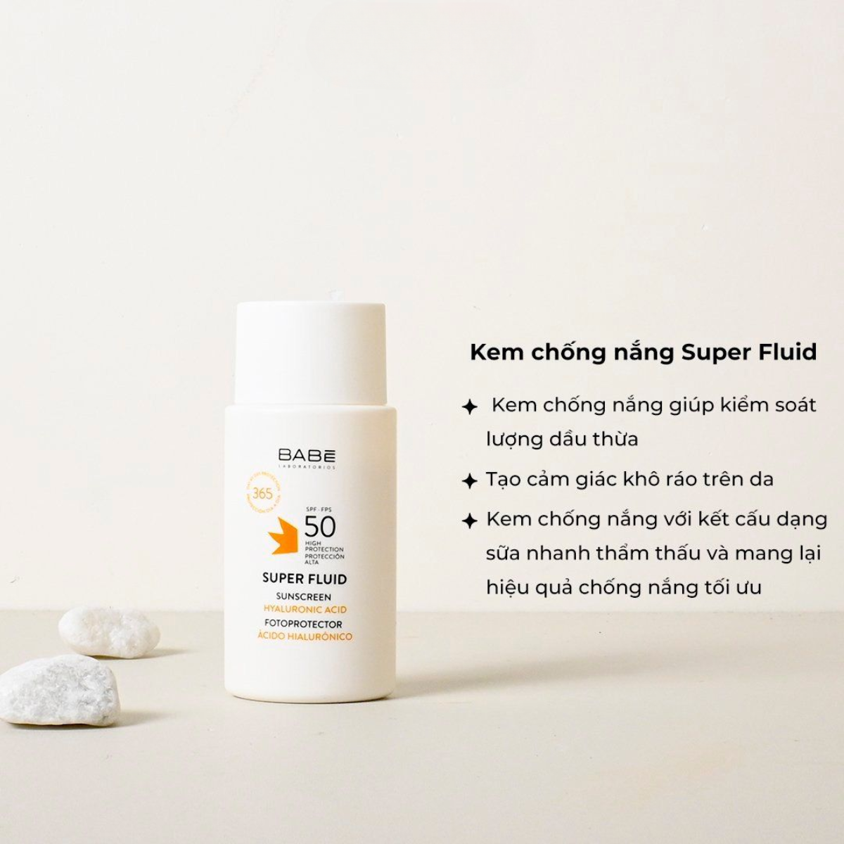 Kem chống nắng kiểm soát dầu da mụn Super Fluid Mattifying / Hyaluronic Acid Sunscreen SPF50 50ml