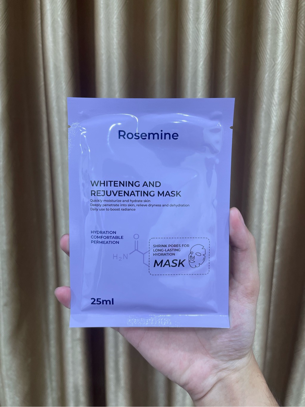 e36 - Lẻ Mặt Nạ Cấp Ẩm, Phục Hồi, Dưỡng Sáng Da Rosemine Whitening And Rejuvenating Mask Hàn Quốc 25ml