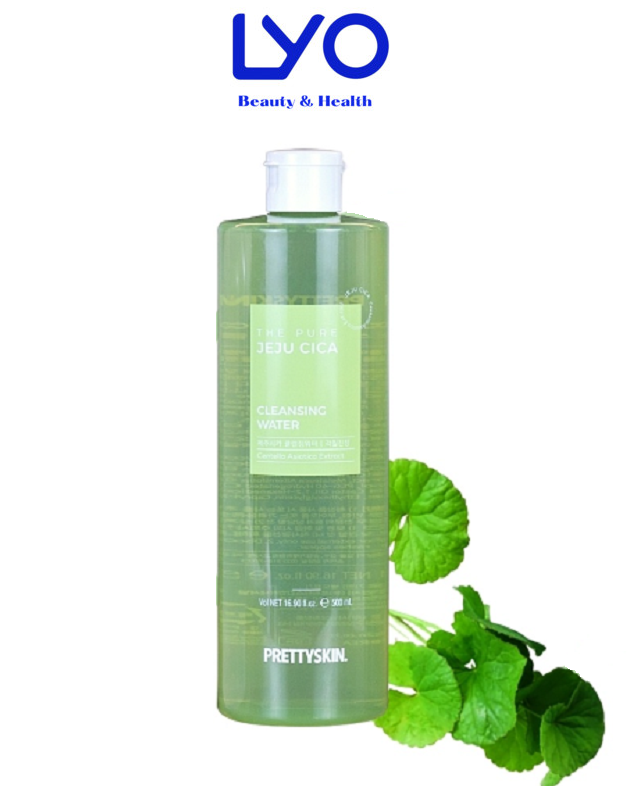 Nước Tẩy Trang Rau Má Prettyskin The Pure Jeju Cica Cleansing Water 500ml