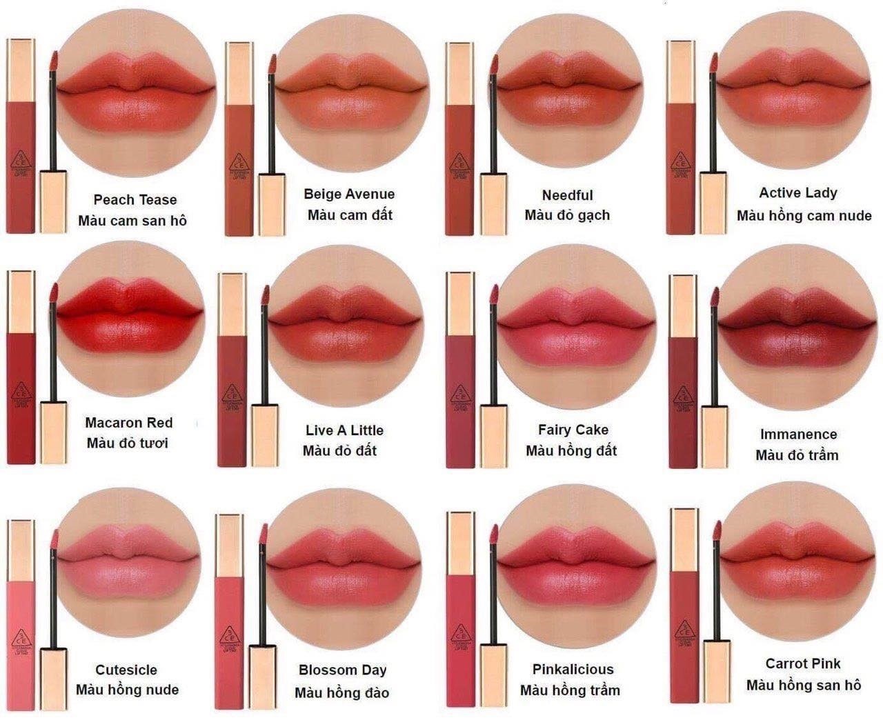 Son kem 3CE Cloud Lip Tint (Vỏ vuông)