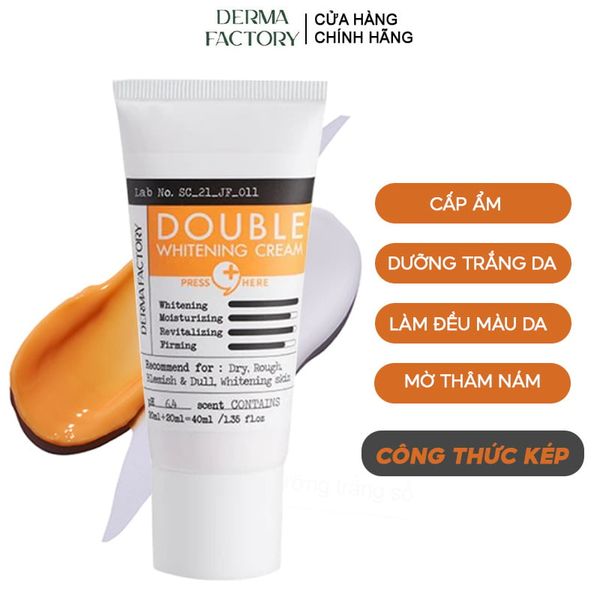 f002 - Derma Factory - Kem dưỡng trắng da mờ thâm nám Double Whitening Cream 40ml