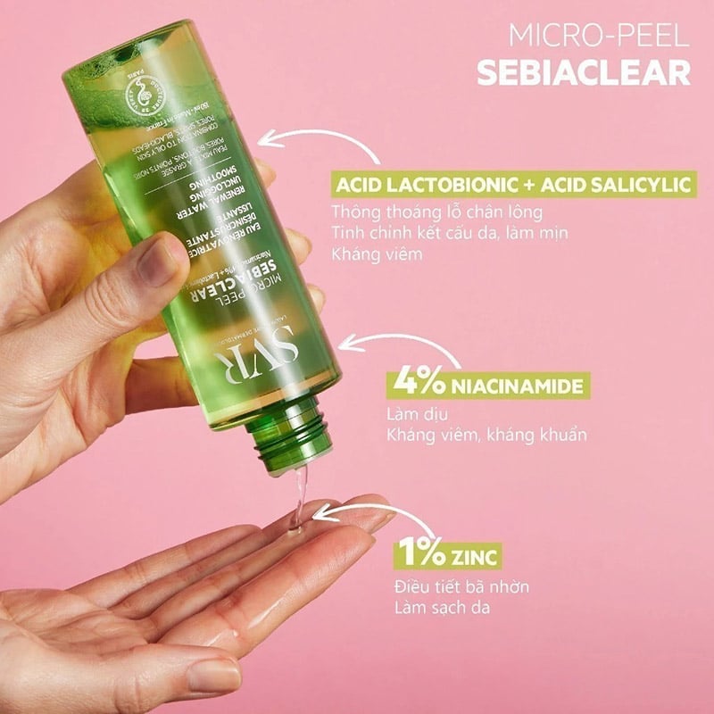 Toner Nước hoa hồng Dành Cho Da Dầu, Mụn SVR Sebiaclear Micro Peel 150ml