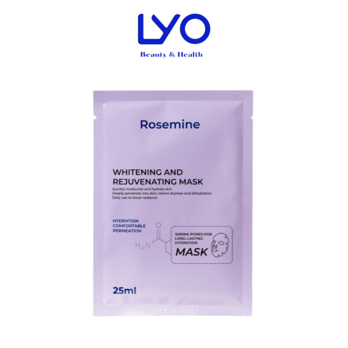 e36 - Lẻ Mặt Nạ Cấp Ẩm, Phục Hồi, Dưỡng Sáng Da Rosemine Whitening And Rejuvenating Mask Hàn Quốc 25ml
