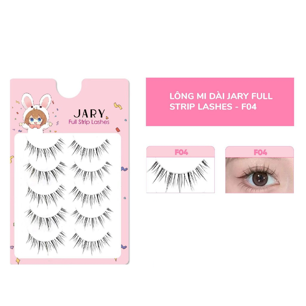 Lông Mi Giả Gân Trong Cao Cấp Jary Full Strip Lashes Mỏng Nhẹ Tự Nhiên Hàn Quốc