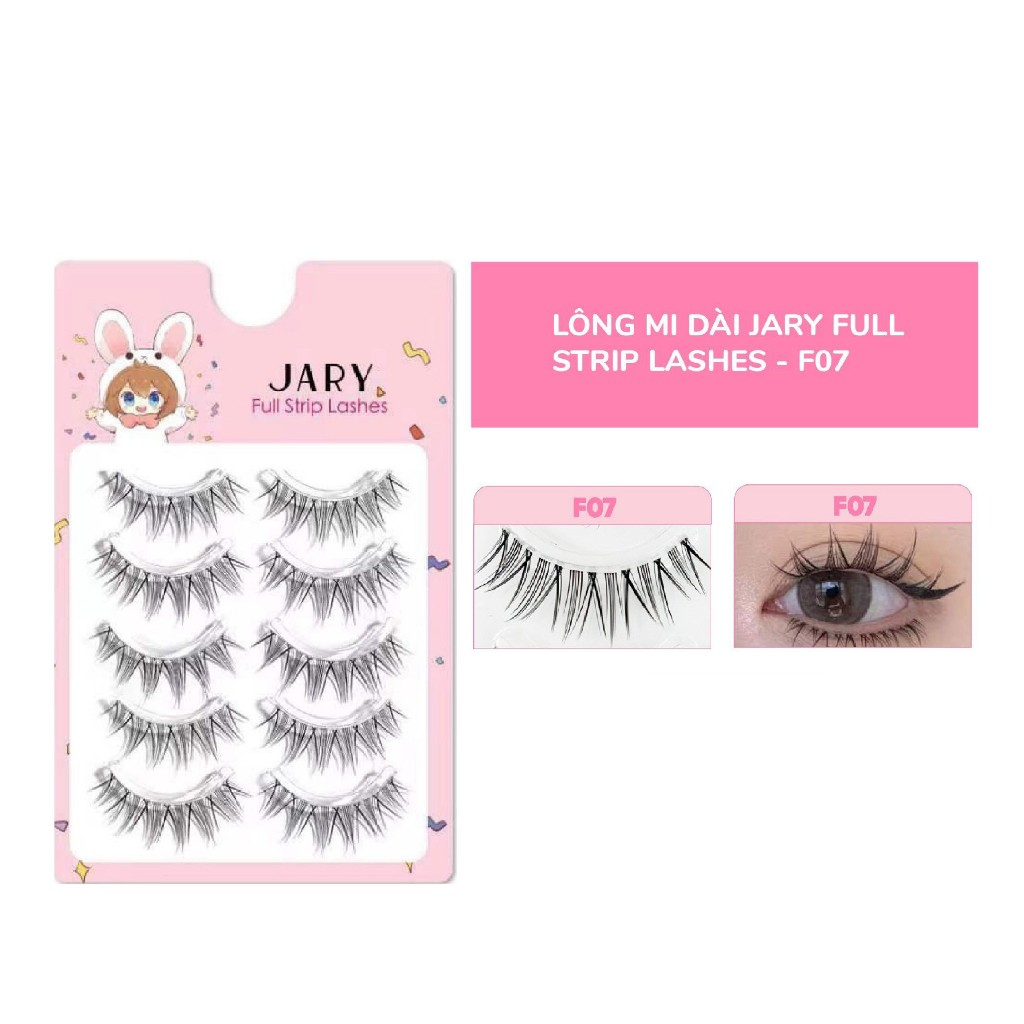Lông Mi Giả Gân Trong Cao Cấp Jary Full Strip Lashes Mỏng Nhẹ Tự Nhiên Hàn Quốc