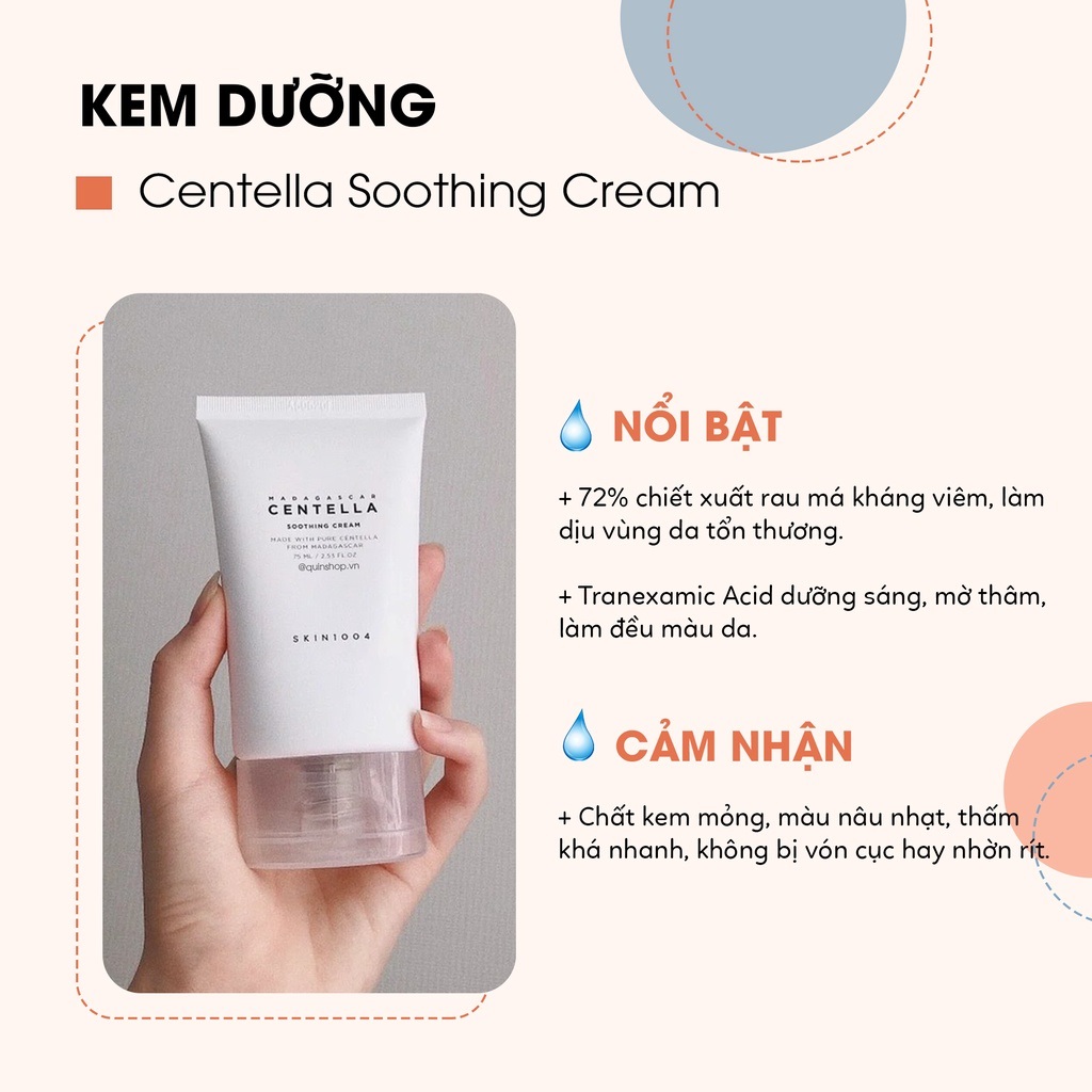 Kem dưỡng Rau Má Skin1004 Madagascar Centella Soothing Cream 75ml (Nắp trắng - Da dầu, hỗn hợp thiên dầu)