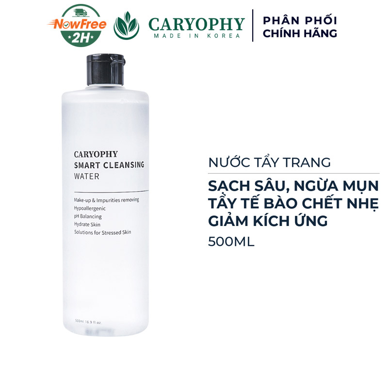 Nước Tẩy Trang Caryophy làm sạch, giữ ẩm trên da, lành tính Smart Cleansing Water 500ml LYO