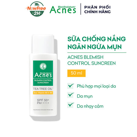 Sữa Chống Nắng Acnes Ngăn Ngừa Mụn Blemish Control Sunscreen SPF50+ PA++++ 50g