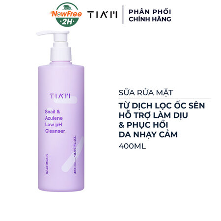 f053 - Tiam - Sữa rửa mặt dịch ốc sên Snail & Azulene Low PH Cleanser