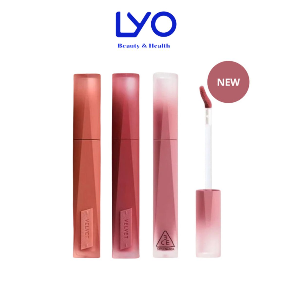 [Mẫu mới 2025] Son Kem Lì 3CE Velvet Lip Tint Plush (NEW) mềm mịn môi, lâu trôi LYO
