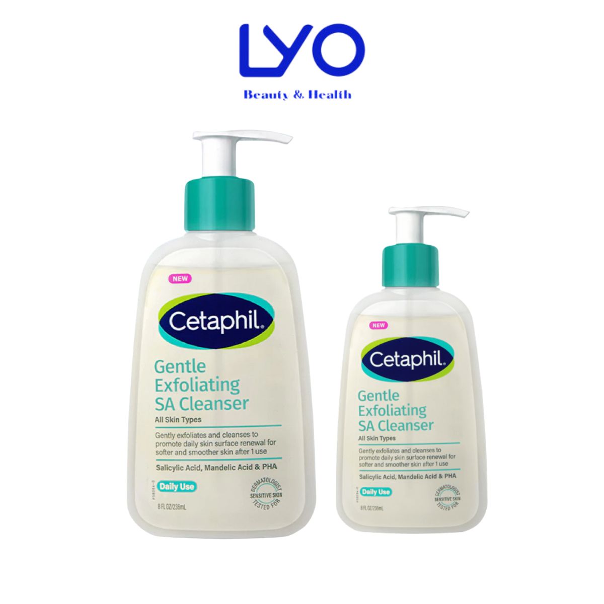 Gel rửa mặt làm sạch dầu nhờn, ngăn mụn cho da dầu nhạy cảm CETAPHIL GENTLE EXFOLIATING SA CLEANSER 236ml - 473ml