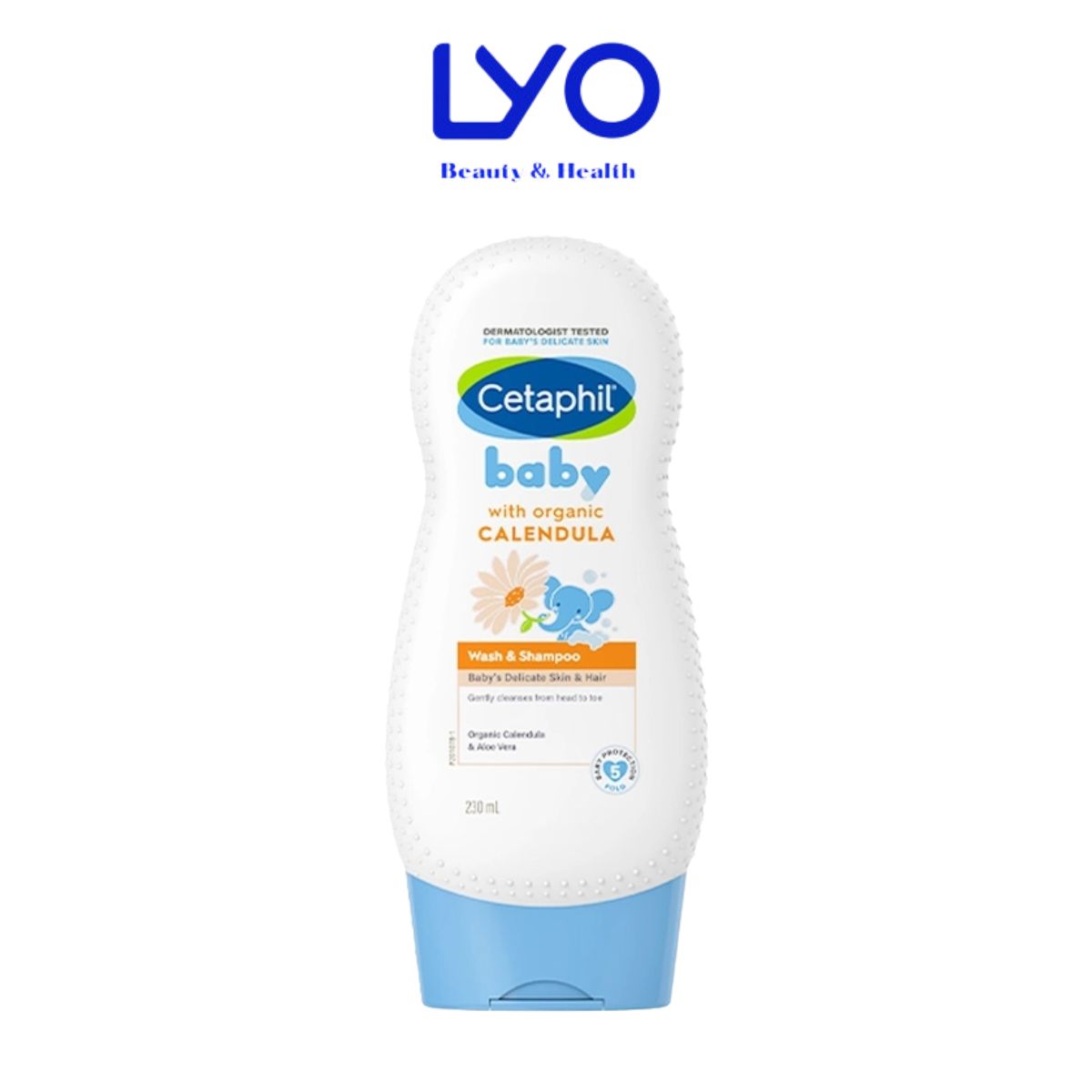 e609 - Sữa tắm gội toàn thân Cetaphil Baby Wash & Shampoo With Organic Calendula (Chai 230ml)