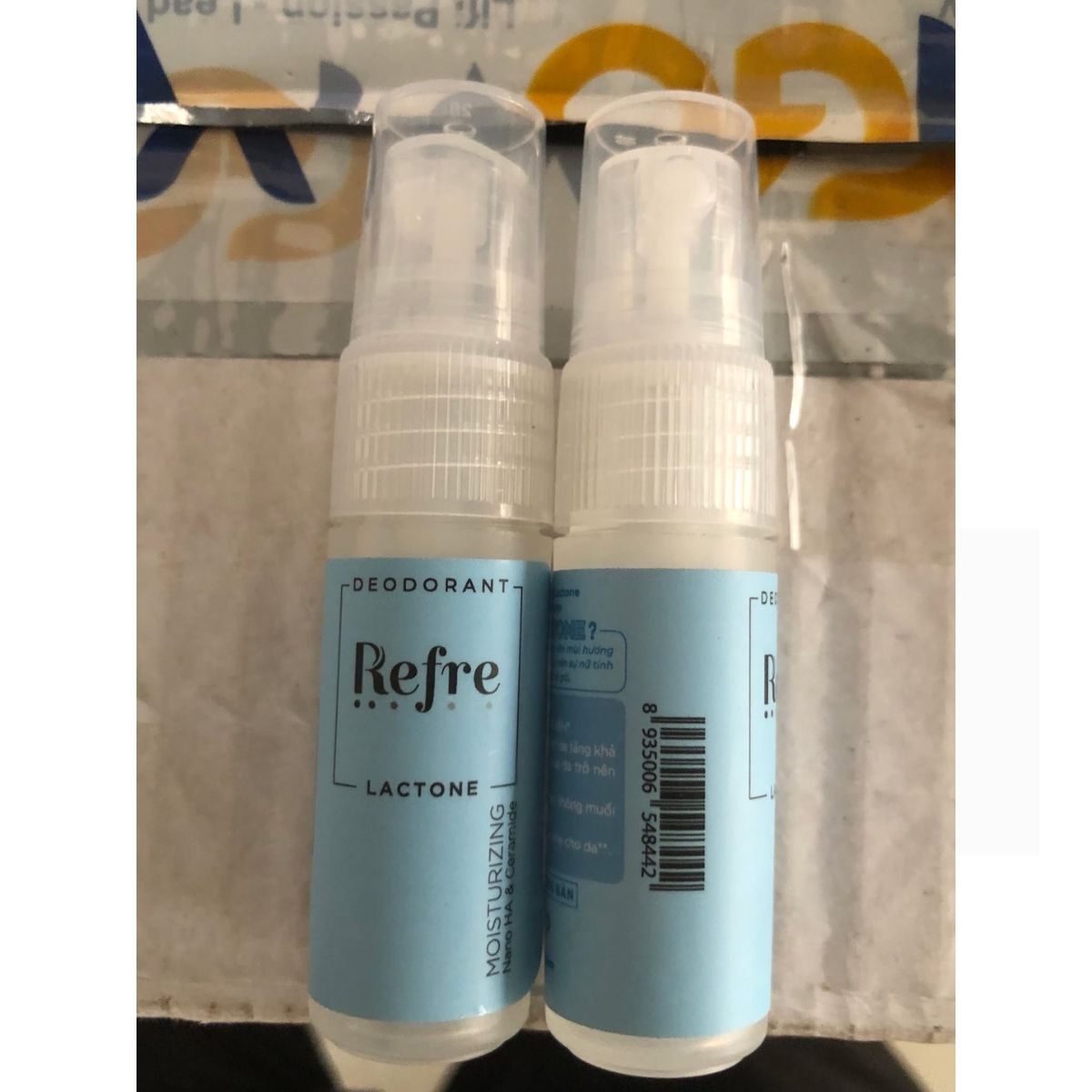 e539 - Xịt Khử Mùi Mini Refre Deodorant Lactone 6ml bản hồng/xanh