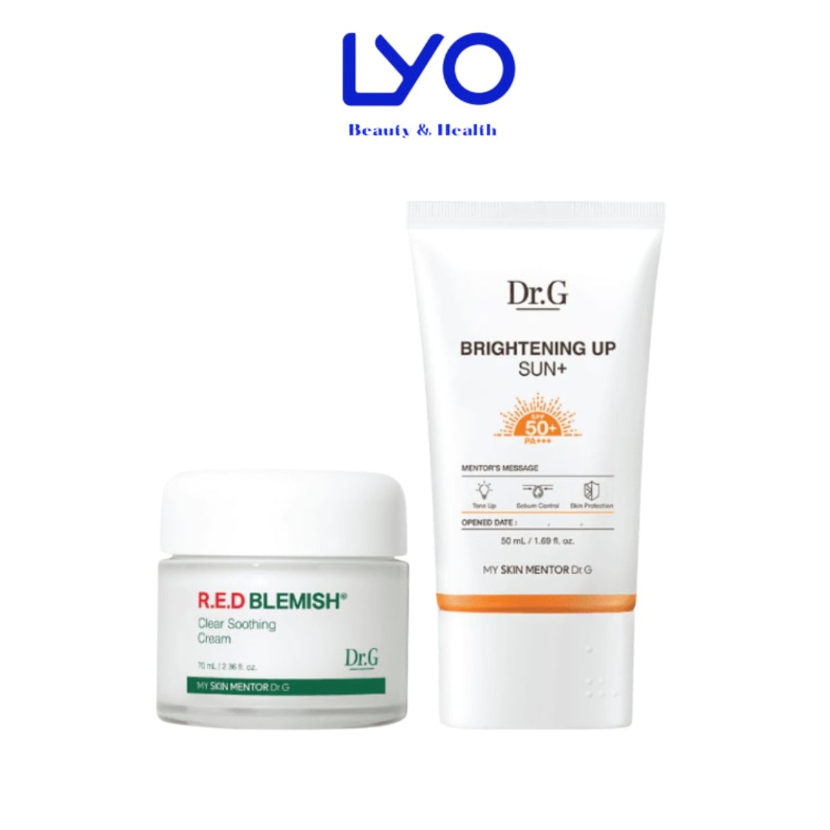 a105 - Dr.G - R.E.D BLEMISH Clear Soothing Cream Bonus Set (Kem dưỡng 70ml + KCN Brightening 20ml)