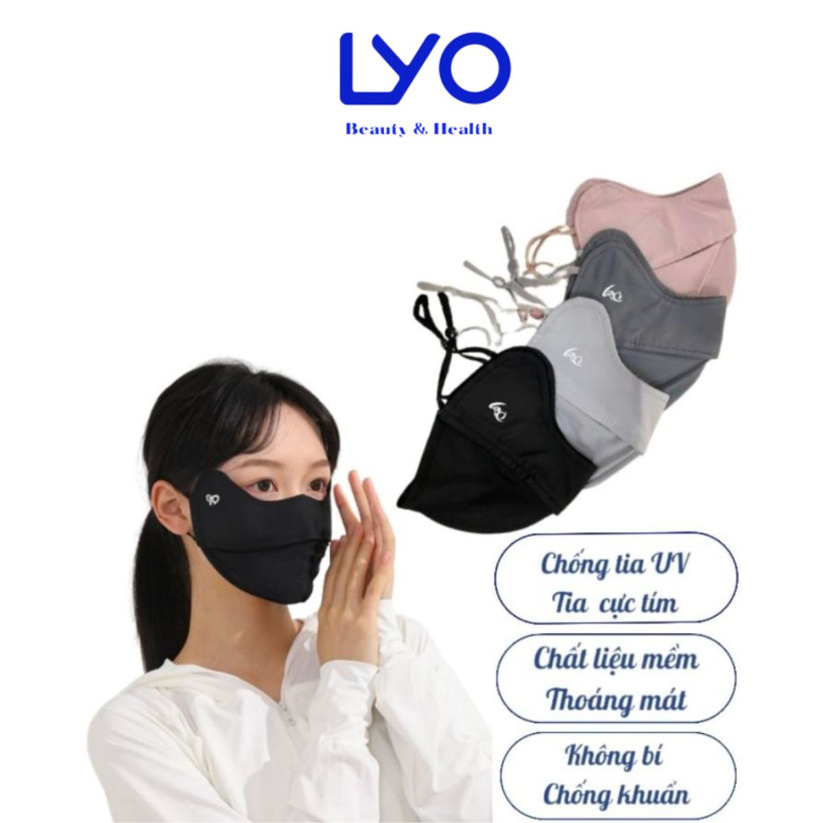 e602 - Khẩu trang chống tia UV- Proof Mask 1 lớp, có gọng, chất vải lụa mềm mịn thoáng mát chống nắng hiệu quả