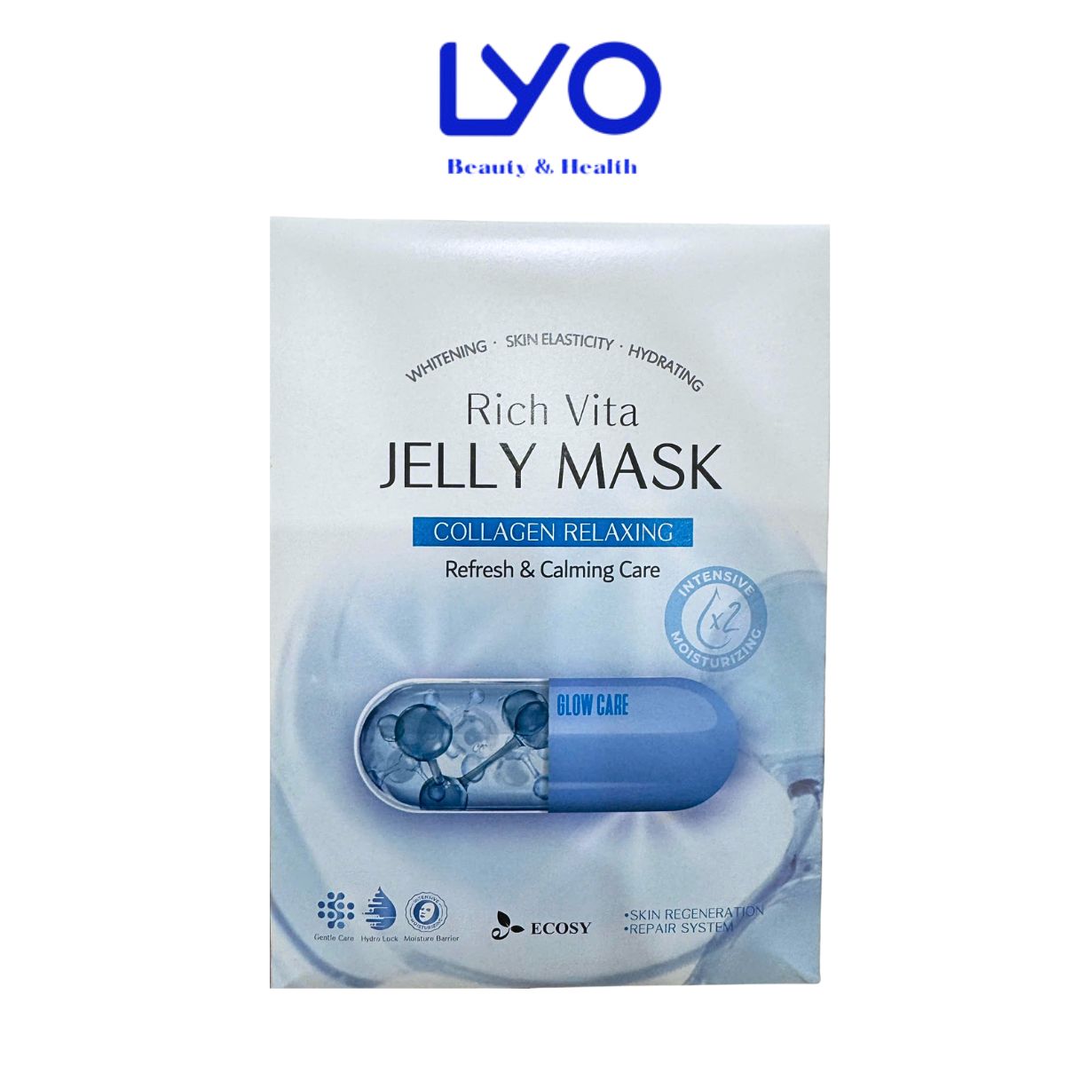 f271 - Combo 10 miếng Mặt nạ dưỡng da Ecosy Rich Vita Jelly Mask (Xanh dương)