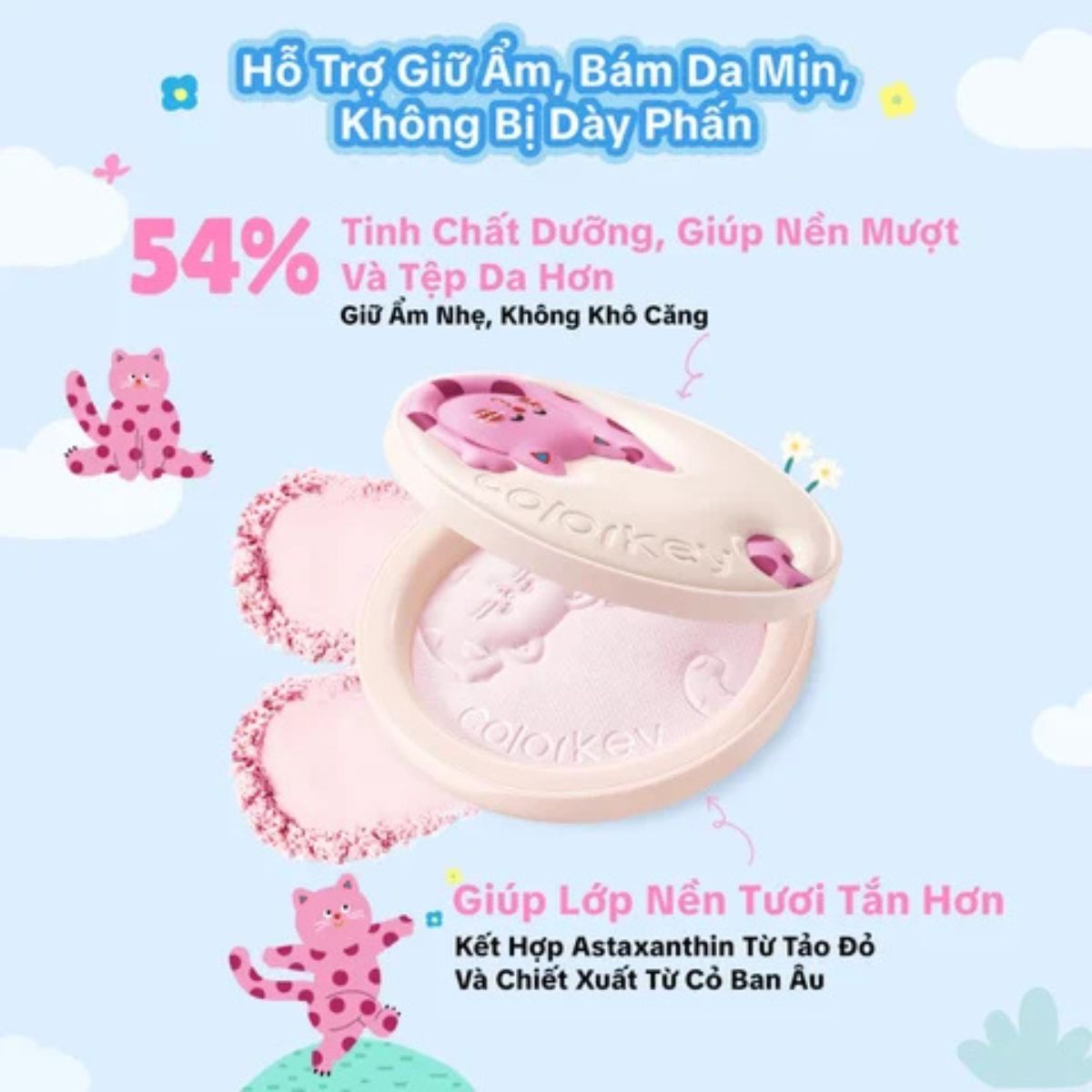 f429 - Phấn phủ nén Colorkey Pokky Mao Blurring Silky Setting Powder 7g