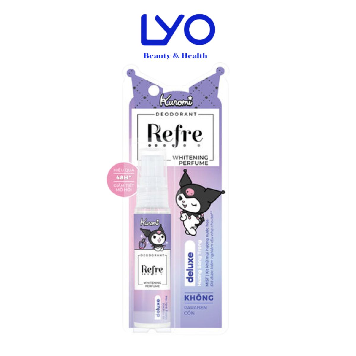 Xịt Khử Mùi Refre Whitening Perfume phiên bản Kuromi Deluxe 30ml