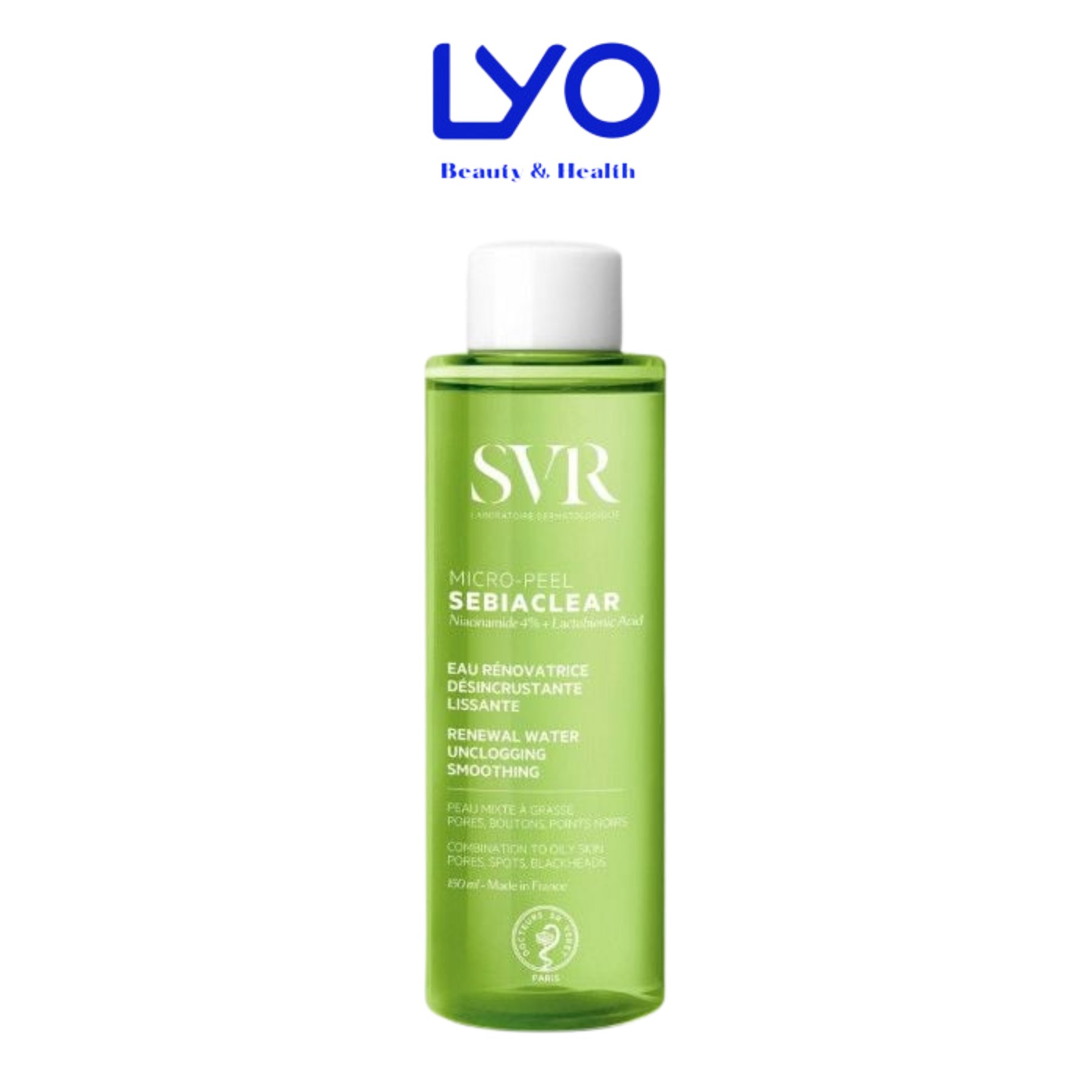 Toner Nước hoa hồng Dành Cho Da Dầu, Mụn SVR Sebiaclear Micro Peel 150ml
