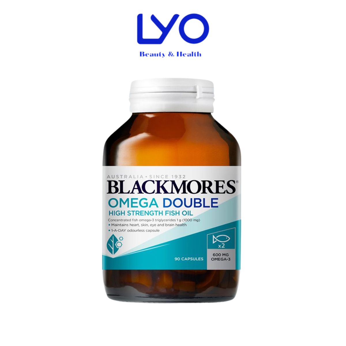 Viên Dầu Cá Bổ Sung Omega Hỗ Trợ Cho Tim, Mắt, Da Blackmores Double Omega High Strength Lọ 90v
