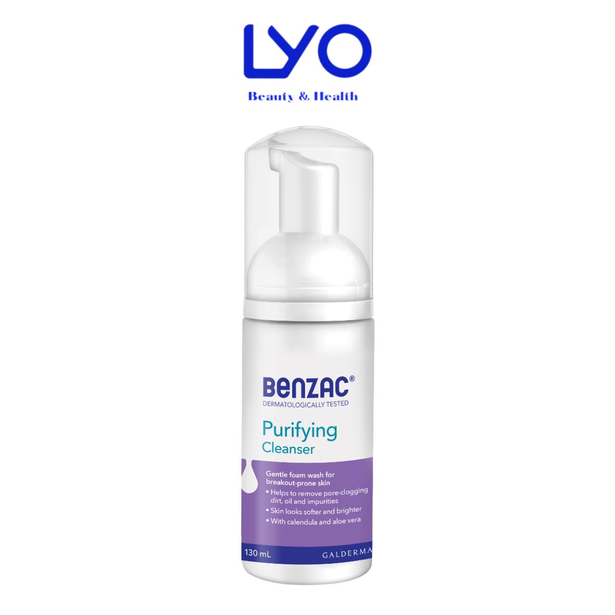 Bọt rửa mặt giúp làm sạch sâu cho da dầu mụn BENZAC Purifying Cleanser 130ml