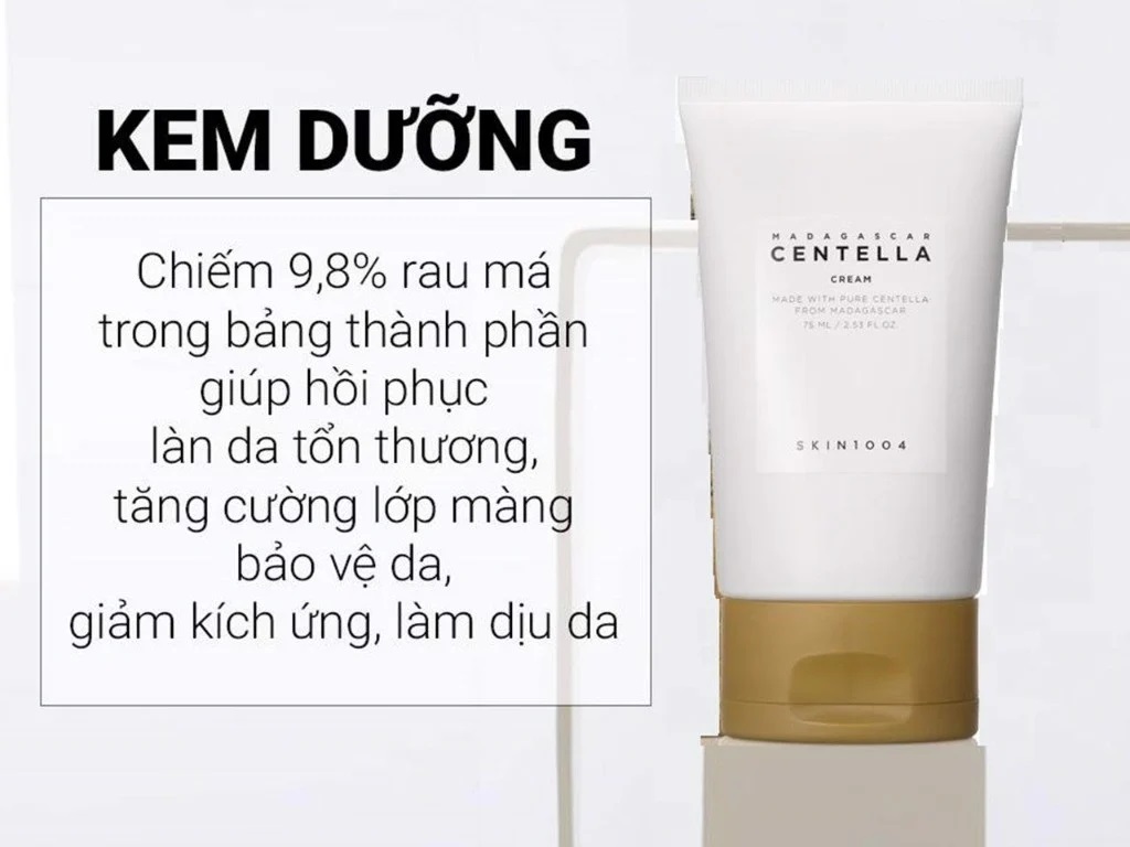 d690 - Kem dưỡng Rau Má Skin1004 Madagascar Centella Cream 75ml (Nắp vàng - Da khô, Thường)