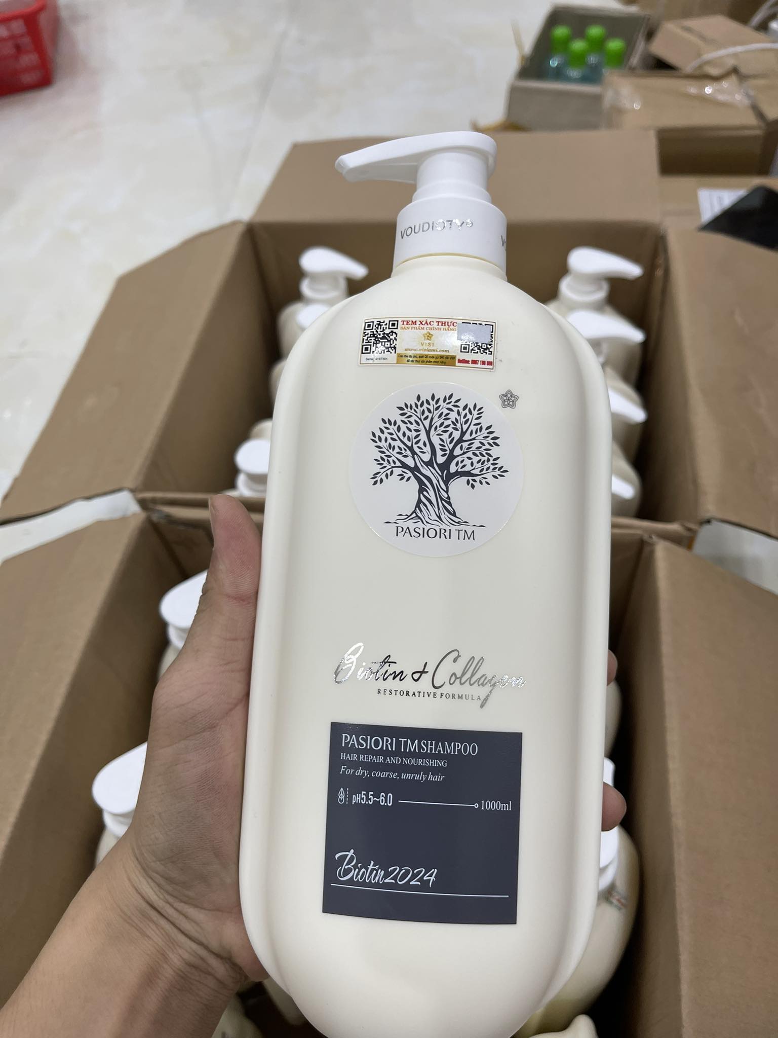 Dầu Gội và Xả Biotin Collagen Voudioty Phục Hồi Tóc 1000ml