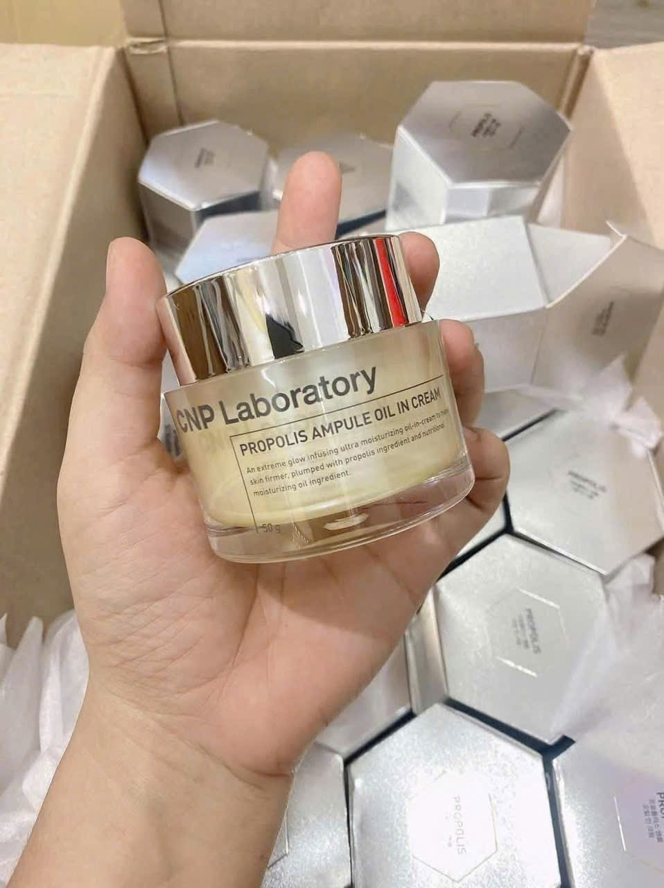 e217 - CNP - Kem Dưỡng Ẩm Keo Ong Dạng Dầu Propolis Ampule Oil in Cream 50g