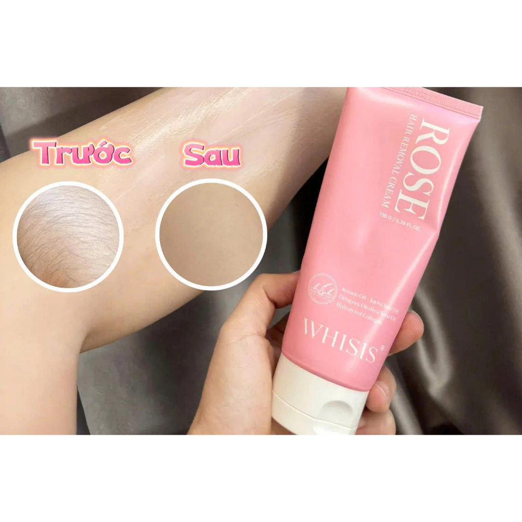e473 - WHISIS - Kem Tẩy Lông Hương Hoa Hồng, Whisis Rose Hair Removal Cream 150g