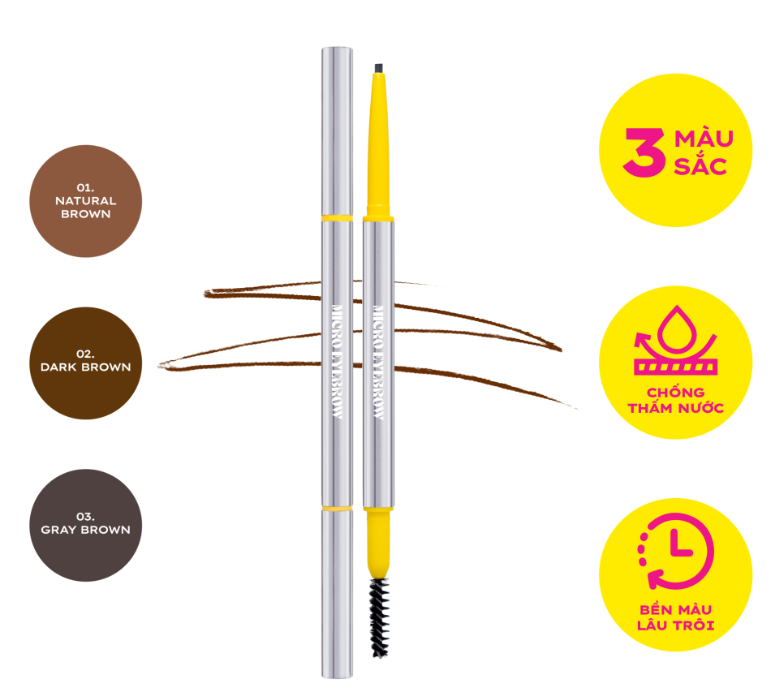 e519 - Lemonade - Chì Kẻ Mày Siêu Mảnh, Lâu Trôi Micro Eyebrow 0.1g