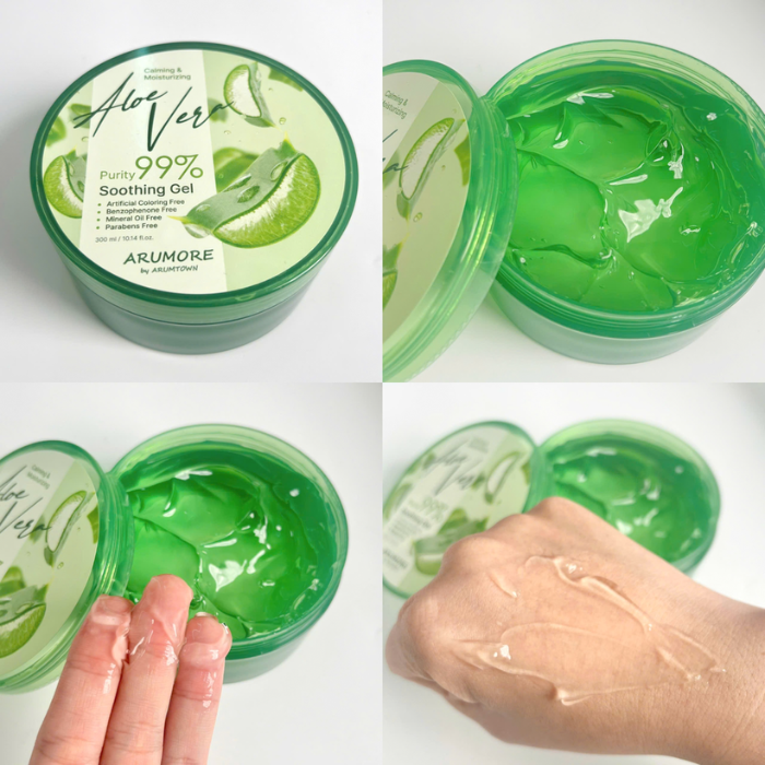 Gel Dưỡng Chiết Xuất Nha Đam, Arumore Calming And Moisturizing Aloe Vera Purity 99% Soothing Gel 300ml