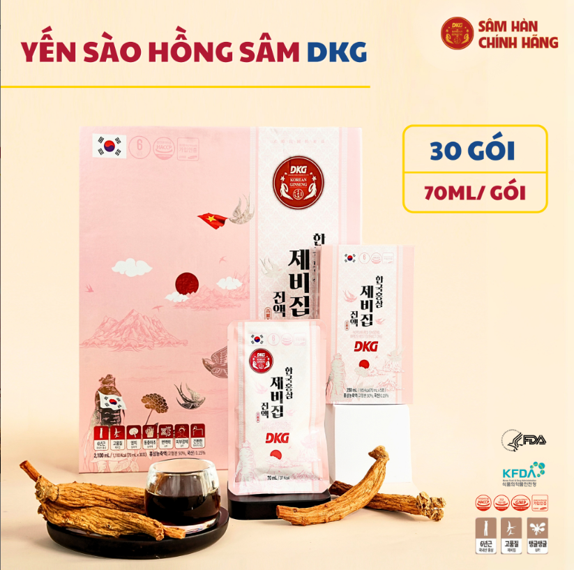 e555 - Daedong - Yến Sào Hồng Sâm DKG (30 gói x 70ml)