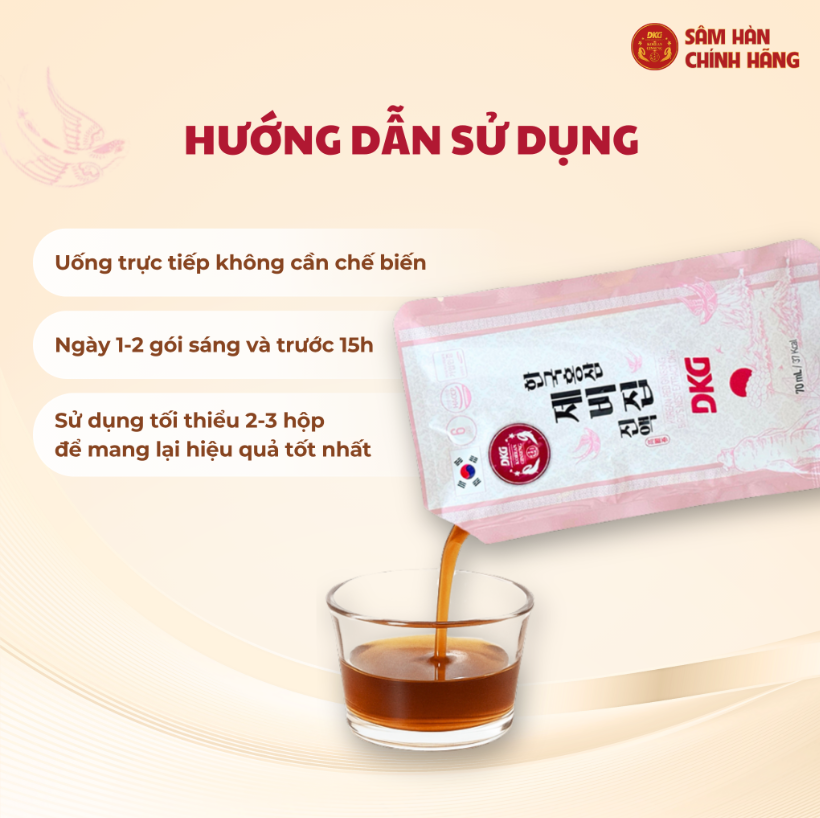 e555 - Daedong - Yến Sào Hồng Sâm DKG (30 gói x 70ml)