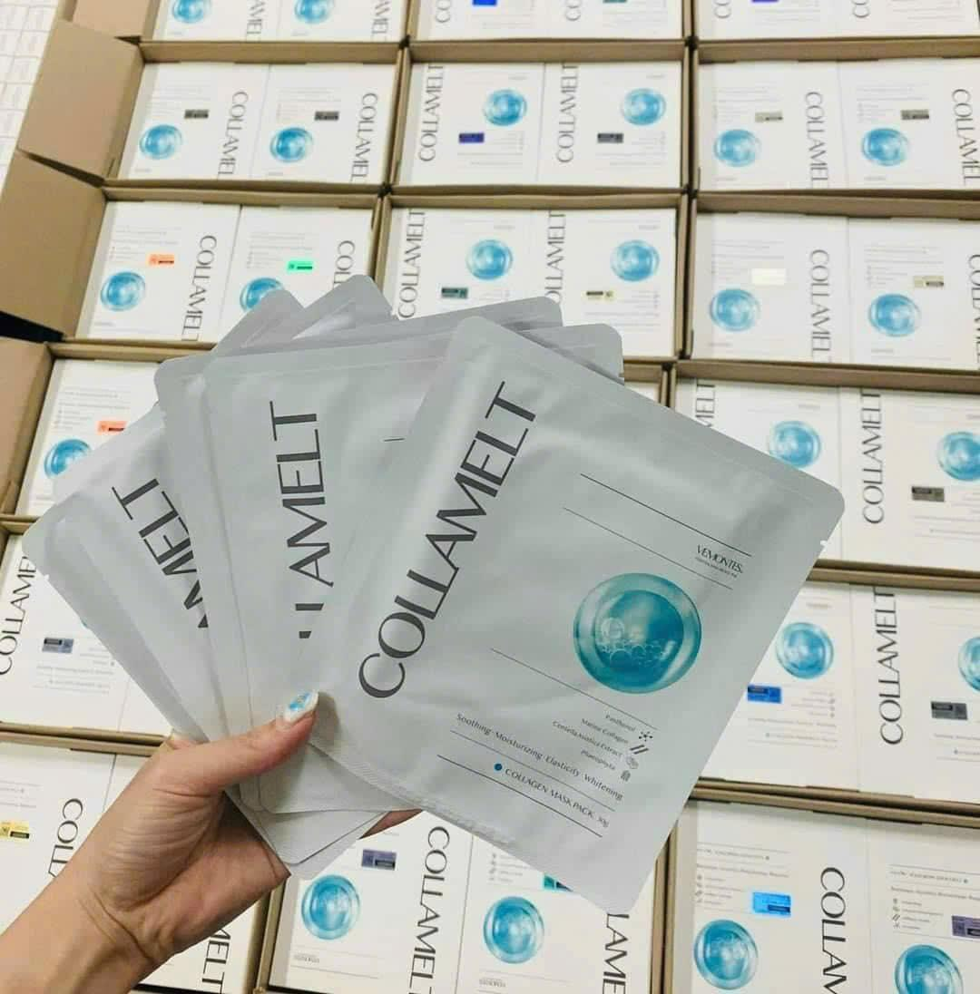 f105 - Vemontes - HỘP Mặt nạ Collagen tươi Collamelt 5 miếng