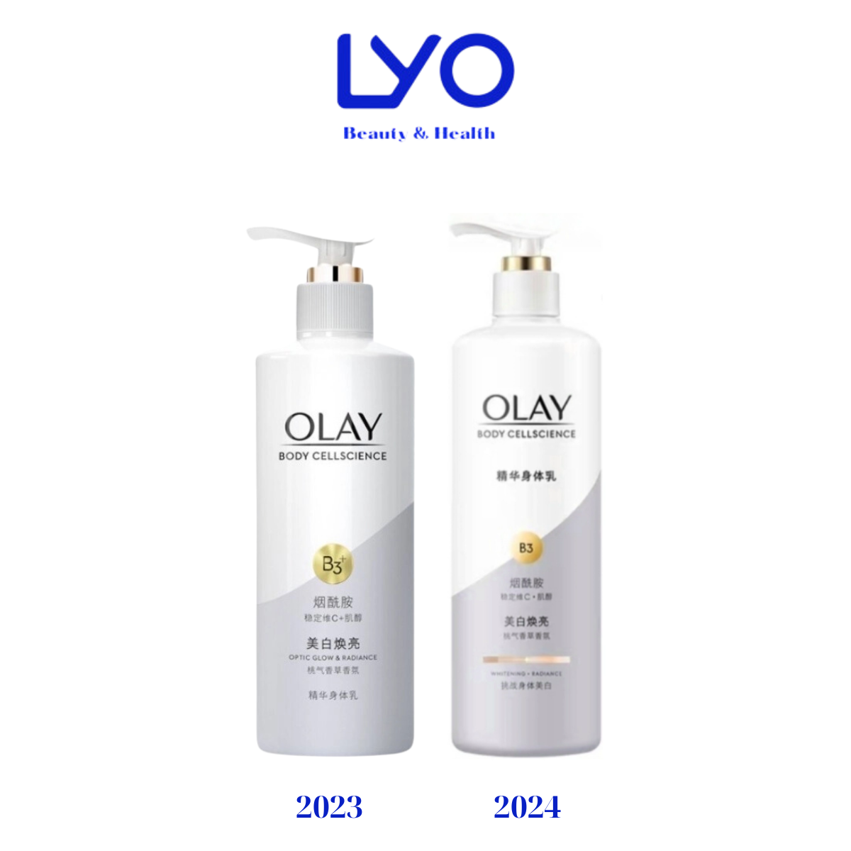 Sữa Dưỡng Thể Olay body B3 + vitamin C optic glow radiance dưỡng trắng toàn thân 250ml