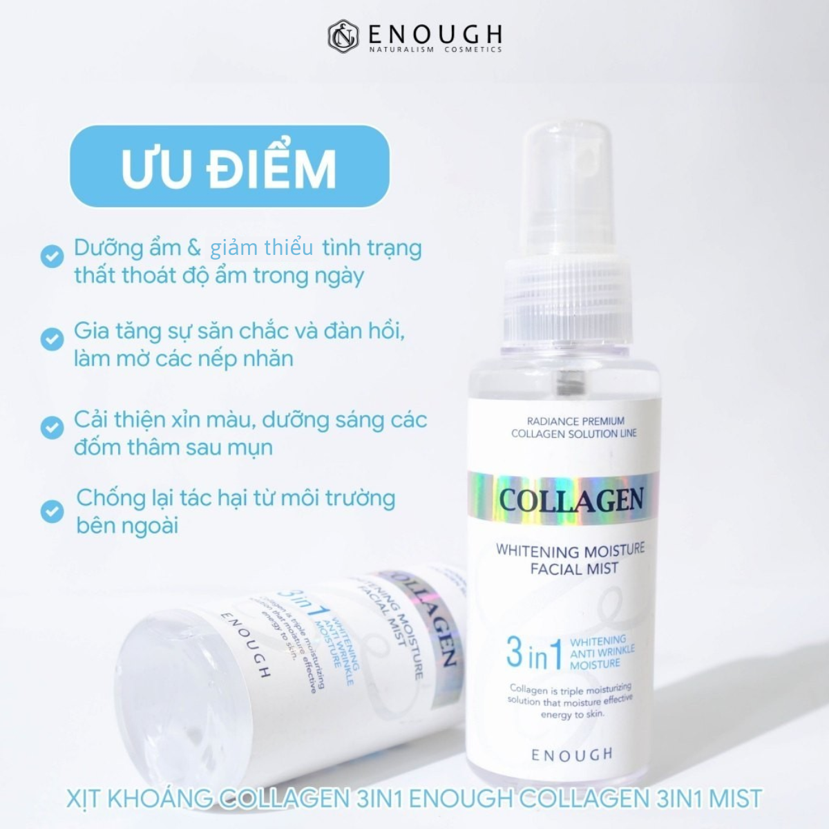 Xịt Khoáng Dưỡng Ẩm, Làm Dịu Da Enough Collagen Mist Các Loại Hàn Quốc 80ml & 100ml