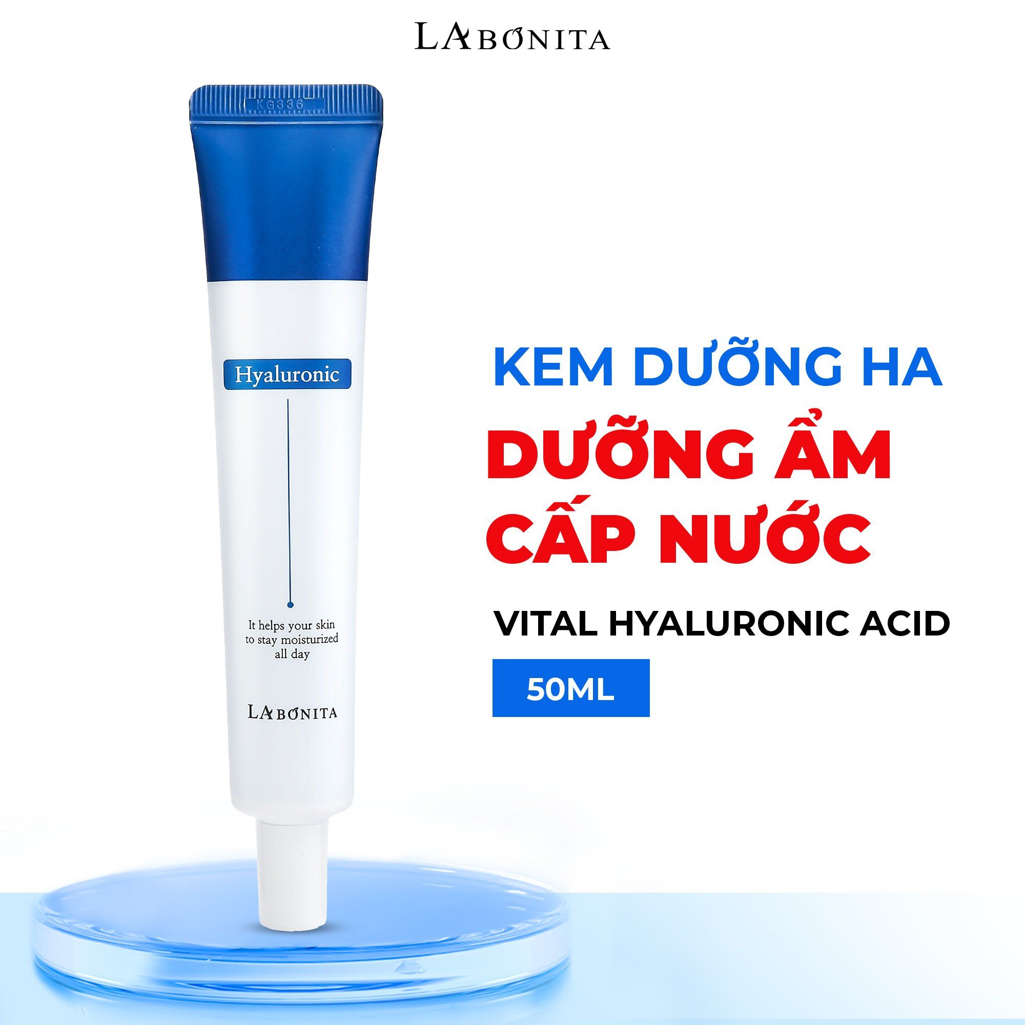 Kem HA Hỗ Trợ Dưỡng Ẩm, Làm Dịu Da La Bonita Vital Hyaluronic Acid Cream 50ml LYO