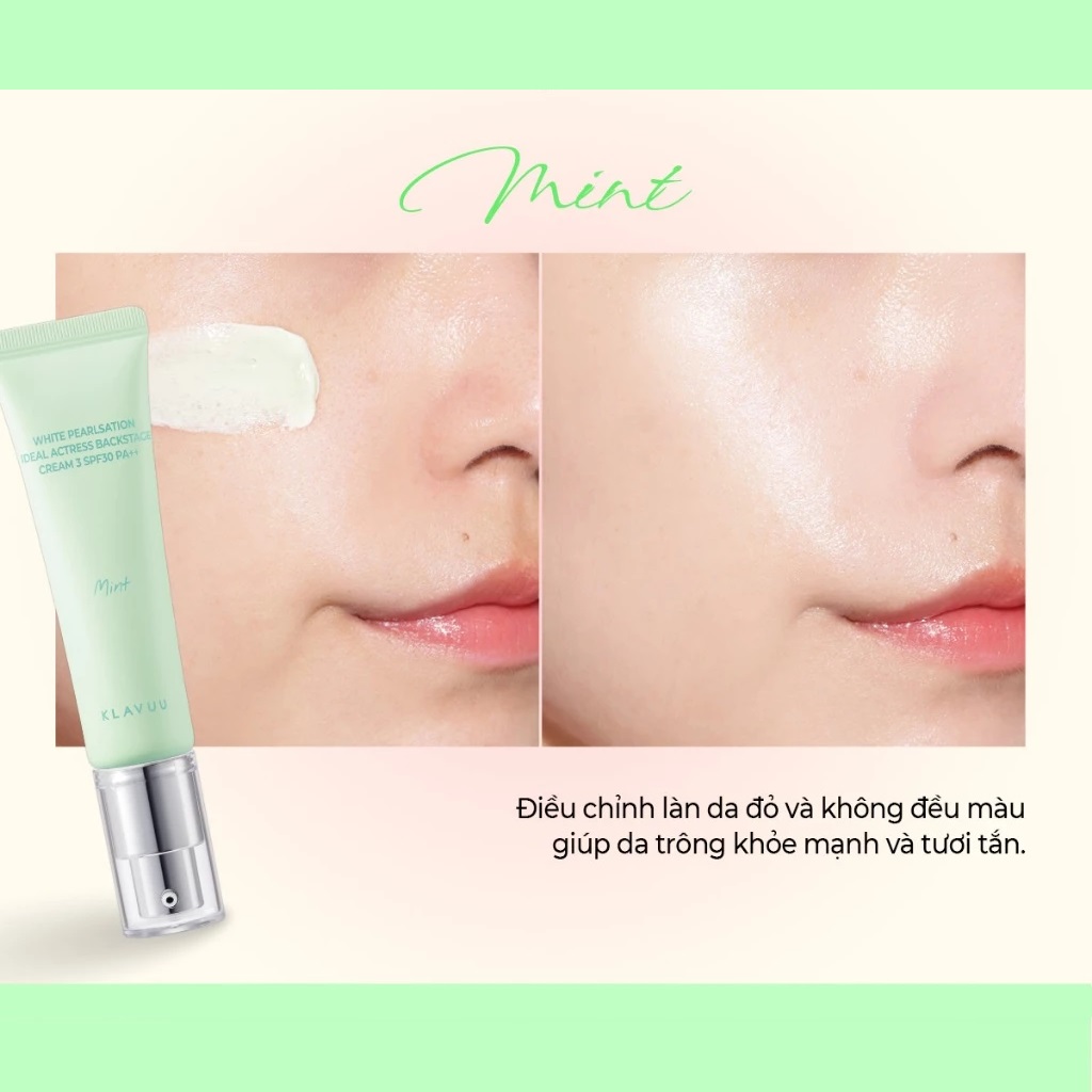 Kem Lót Klavuu White Pearlsation Ideal Actress Backstage Cream SPF30 PA++ che khuyết điểm 30ml