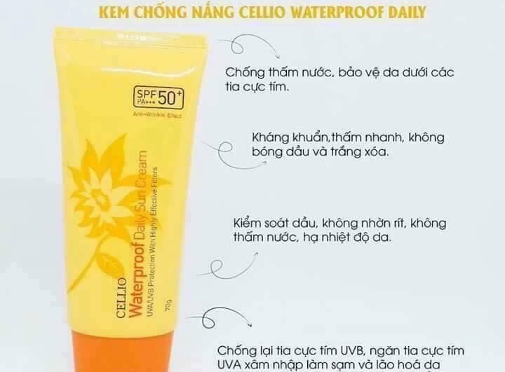 Kem chống nắng Cellio Sun Cream SPF50+ PA+++