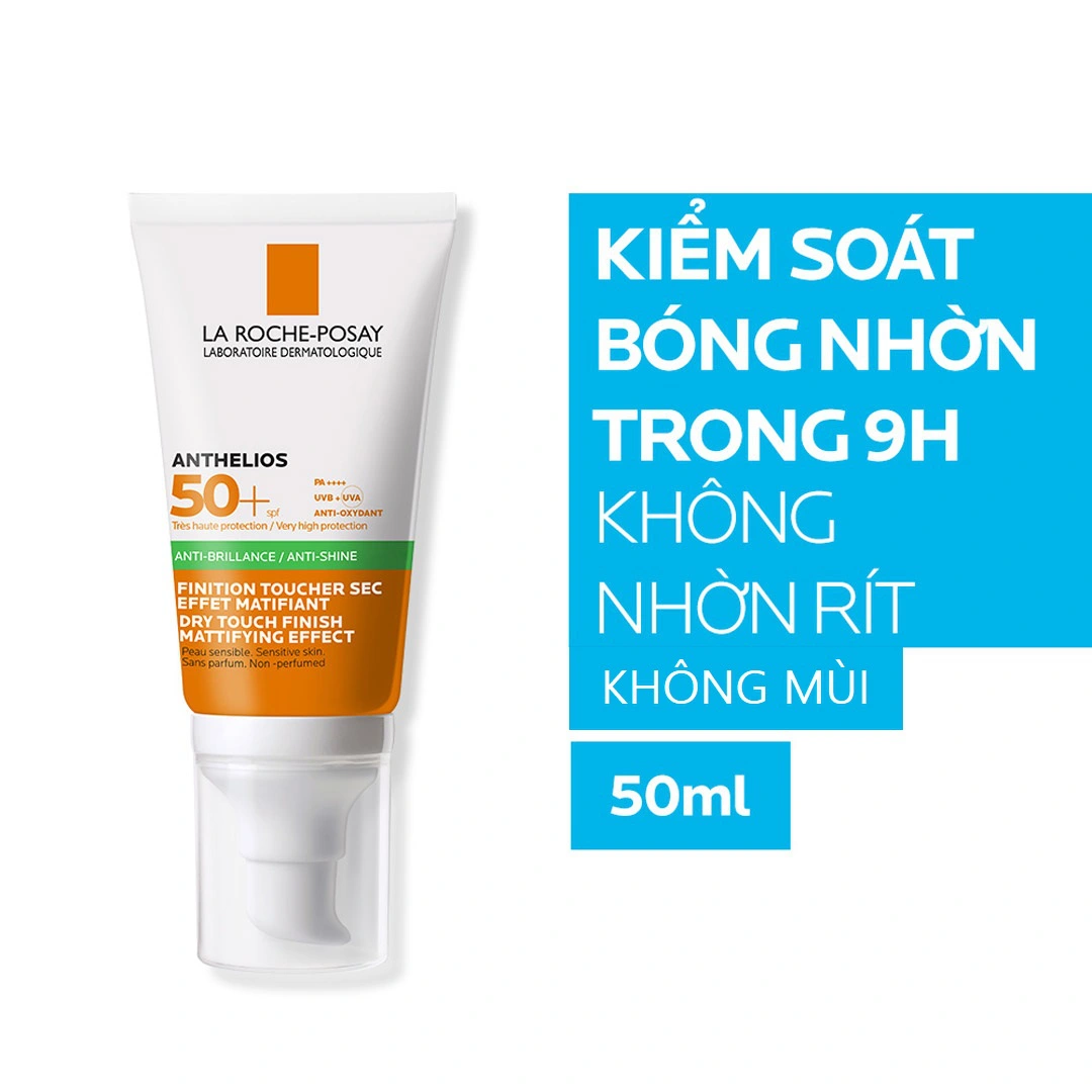 d447 - Kem Chống Nắng La Roche Posay ( Da Dầu - Vạch Xanh - Mẫu Mới - Ko Mùi ) Anti Shine, Anthelios XL, Non-perfumed Gel - Creme 50+ SPF, 50ml