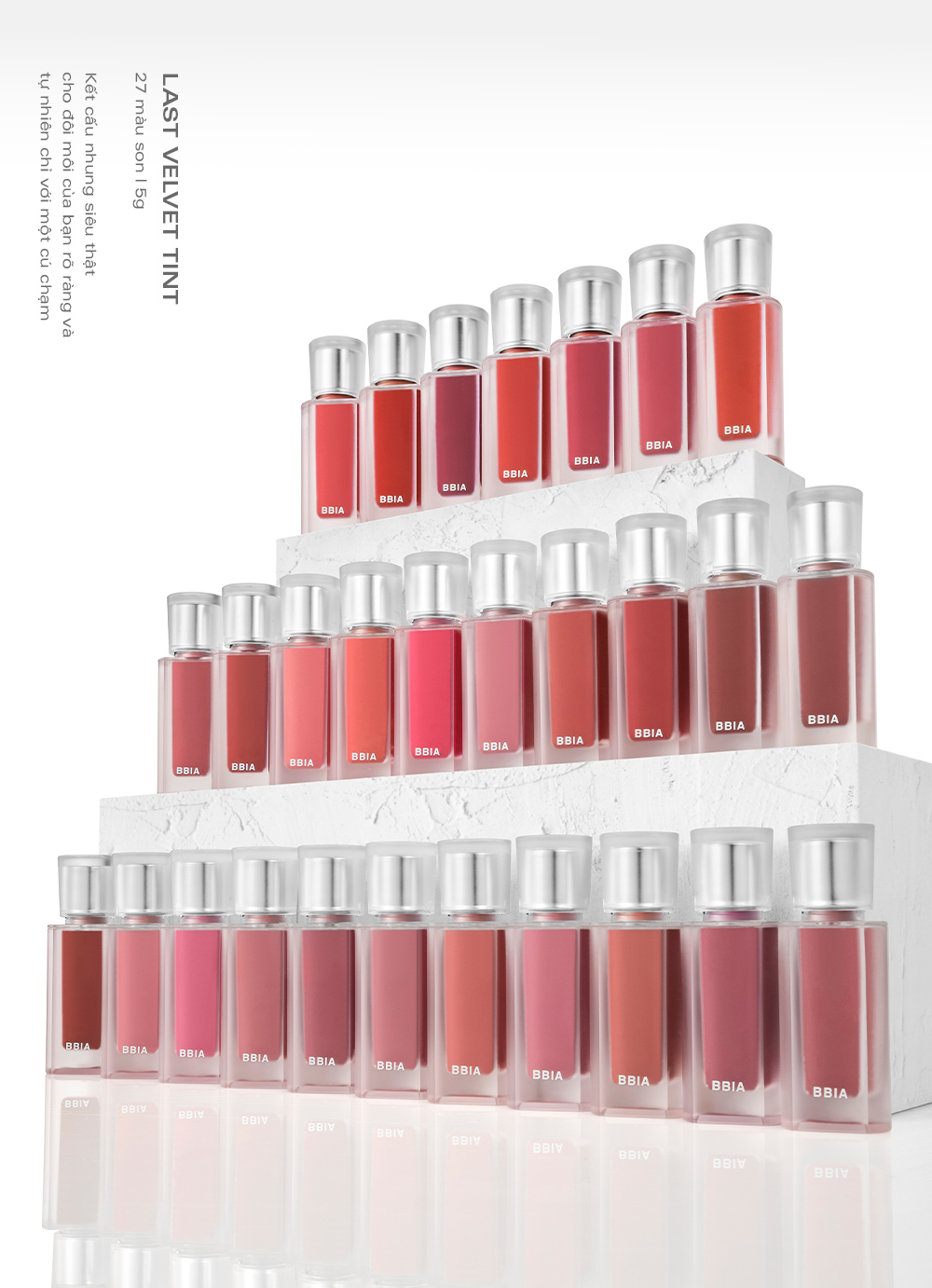 Son kem nhung thuần chay, nhẹ môi BBIA Last Velvet Tint MLBB Re-new Version 5g đủ màu