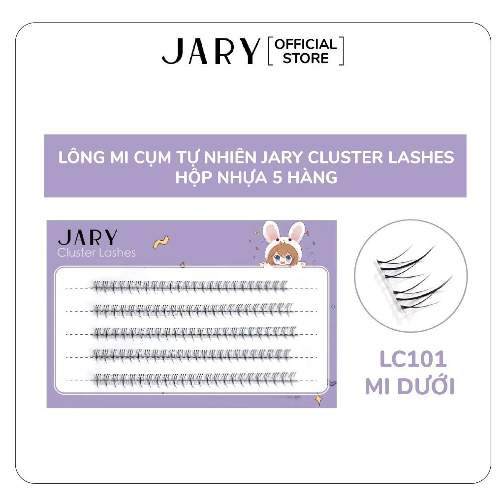 Hộp Nhựa 5 Hàng Lông Mi Cụm Tự Nhiên, Đa Phong Cách Jary Cluster Lashes Hàn Quốc