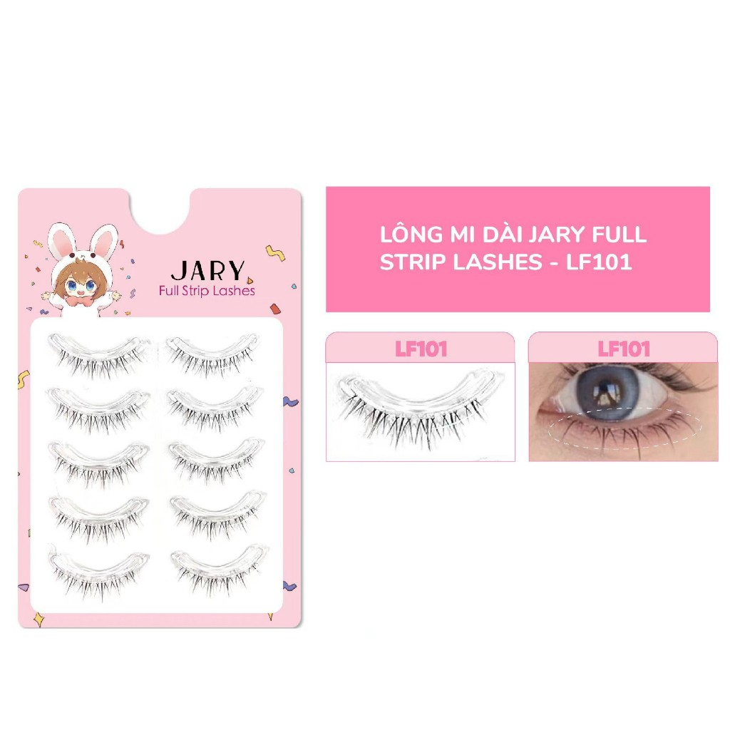 Lông Mi Giả Gân Trong Cao Cấp Jary Full Strip Lashes Mỏng Nhẹ Tự Nhiên Hàn Quốc