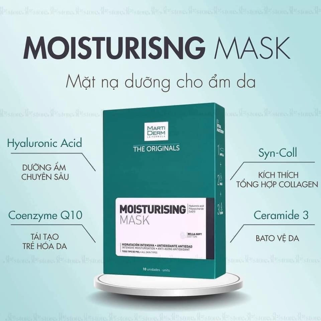 Mặt nạ dưỡng ẩm MartiDerm The Originals Moisturising Mask (25ml x 10 miếng)