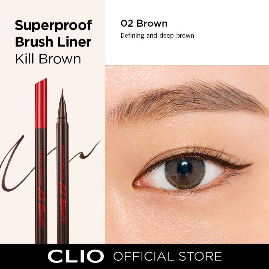f120 - Bút Dạ Kẻ Mắt CLIO Superproof Brush Liner Kill 0.55ml Nét Siêu Mảnh Dễ Kẻ LYO
