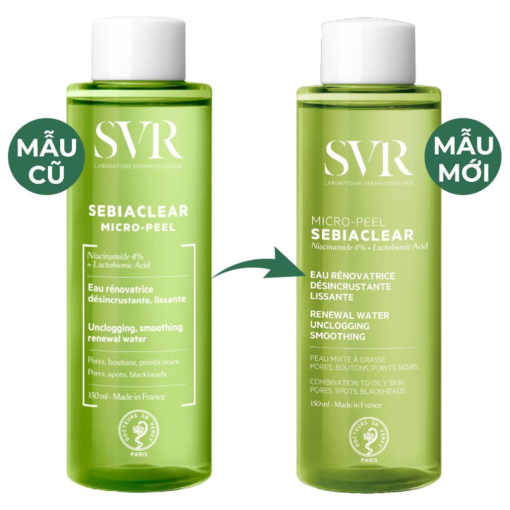 Toner Nước hoa hồng Dành Cho Da Dầu, Mụn SVR Sebiaclear Micro Peel 150ml