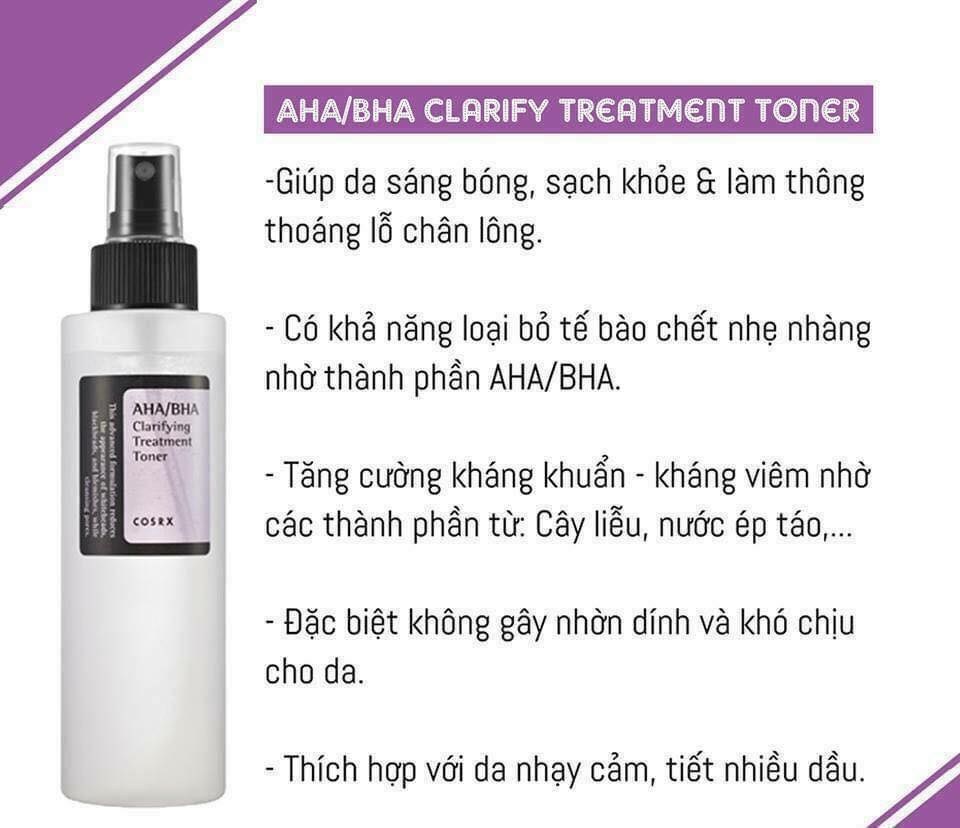Nước Hoa Hồng Tẩy Tế Bào Chết Hoá Học COSRX AHA/BHA Clarifying Treatment Toner 150ml