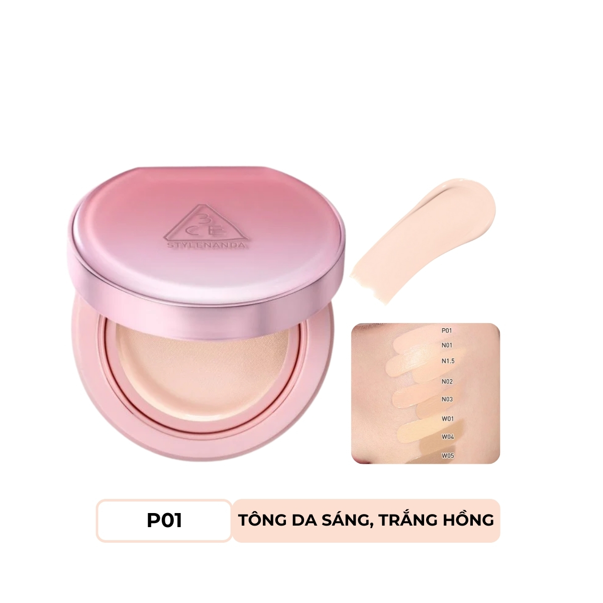 e592 - Phấn Nước Trang Điểm 3CE Stylenanda Fitting Mesh Cover Cushion 11g